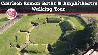 CAERLEON ROMAN BATHS amp AMPHITHEATRE WALES  Walking Tour  Pinned on Places [upl. by Dyanne]